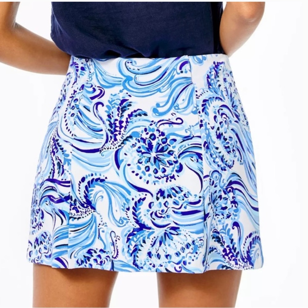 Lilly Pulitzer Blue & White Printed Skort - Picture 6 of 13